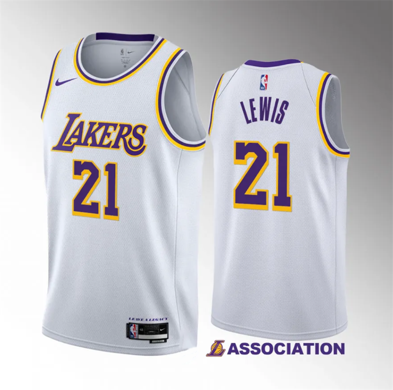 Men's Los Angeles Lakers #21 Maxwell Lewis White 2023 Draft Association Edition Stitched Basketball Jersey Men's Los Angeles Lakers #21 Maxwell Lewis White 2023 Draft Association Edition Stitched Basketball Jersey