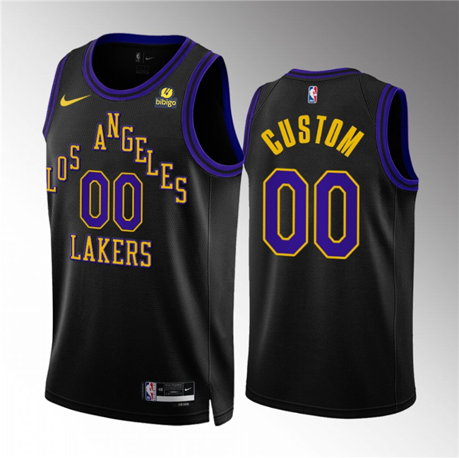Men's Los Angeles Lakers Active Player Custom Black 2023/24 City Edition Stitched Basketball Jersey Men's Los Angeles Lakers Active Player Custom Black 2023/24 City Edition Stitched Basketball Jersey