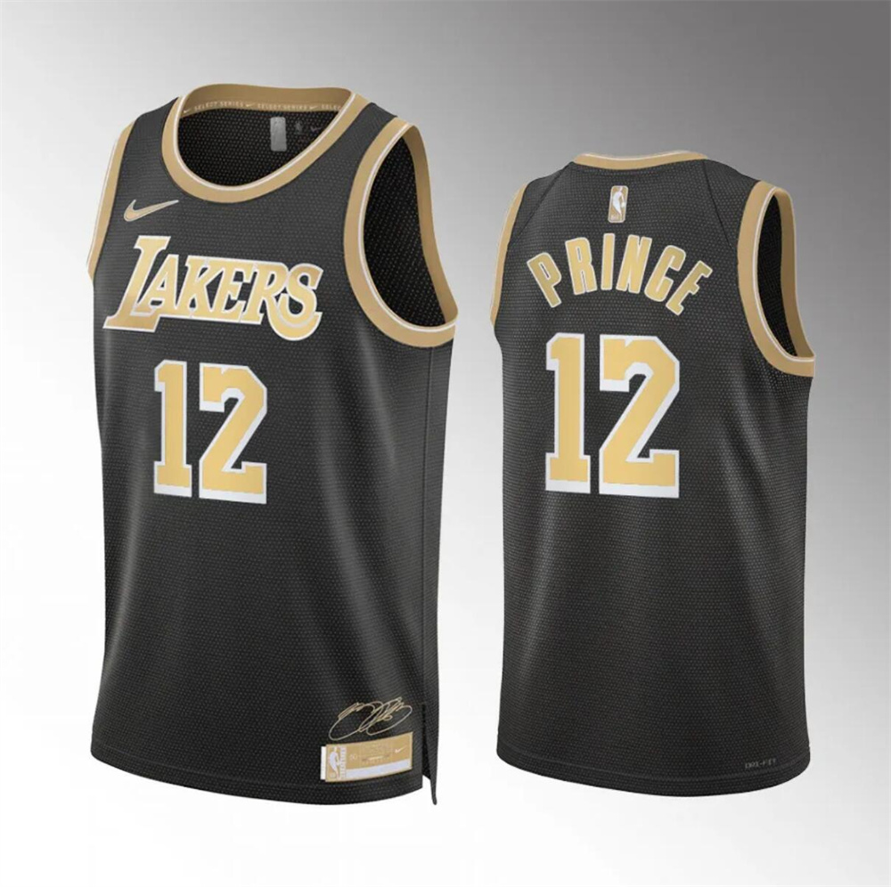 Men's Los Angeles Lakers #12 Taurean Prince Black 2024 Select Series Stitched Basketball Jersey Men's Los Angeles Lakers #12 Taurean Prince Black 2024 Select Series Stitched Basketball Jersey