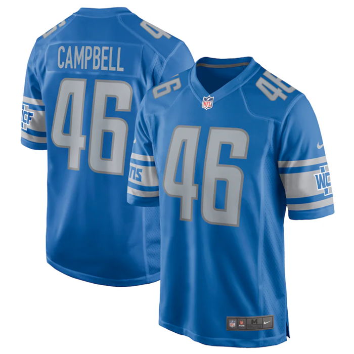 Youth Detroit Lions #46 Jack Campbell Blue Stitched Game Jersey Youth Detroit Lions #46 Jack Campbell Blue Stitched Game Jersey