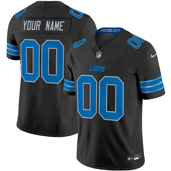 Men's Detroit Lions Active Player Custom Black 2024 F.U.S.E. 2nd Alternate Vapor Limited Stitched Jersey