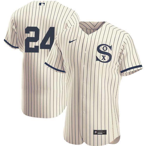 Men's Chicago White Sox #24 Yasmani Grandal 2021 Cream/Navy Field of Dreams