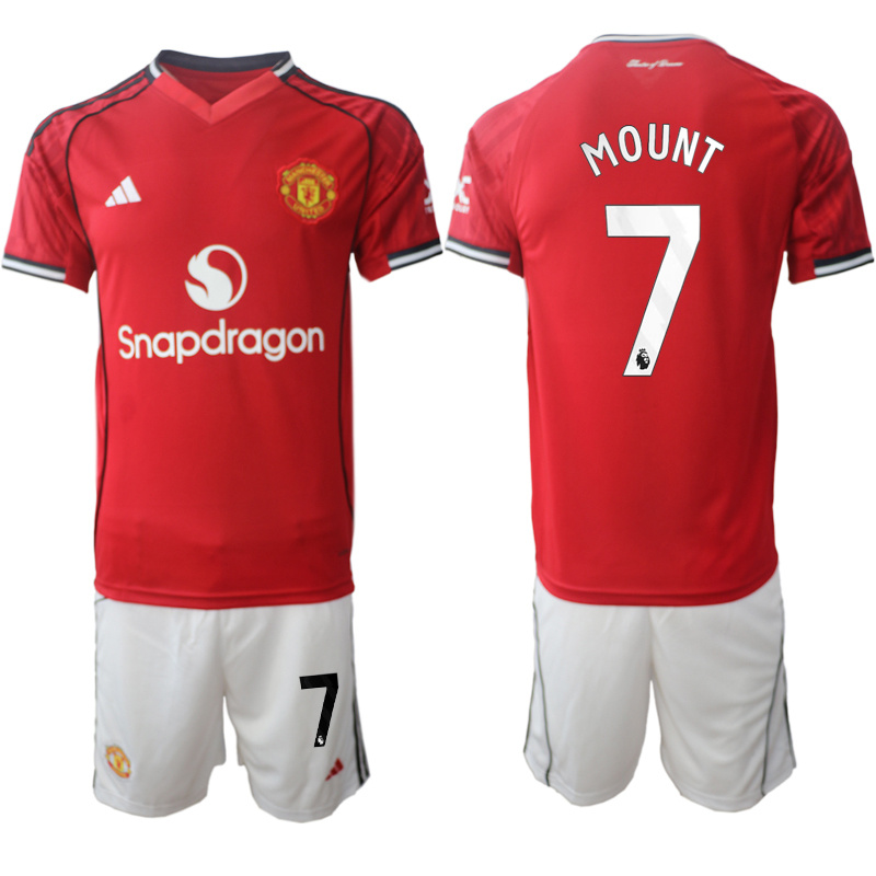 Men's Manchester United #7 Ranoldo 2025/26 Red Home Soccer Jersey Suit