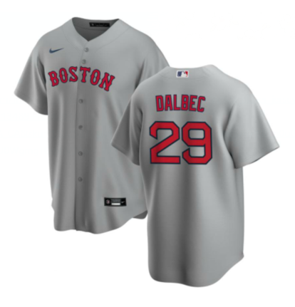 Men's Boston Red Sox #29 Bobby Dalbec Gray Cool Base Stitched Jersey