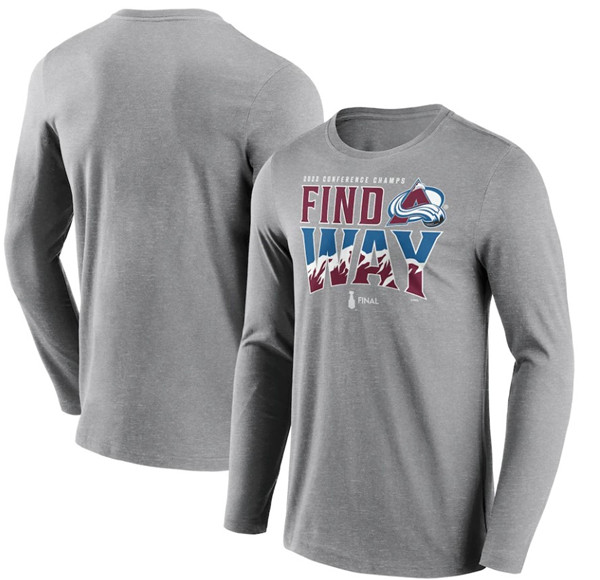 Men's Colorado Avalanche Grey 2022 Stanley Cup Champions Back Check Multi-Hit Long Sleeve T-Shirt Men's Colorado Avalanche Grey 2022 Stanley Cup Champions Back Check Multi-Hit Long Sleeve T-Shirt