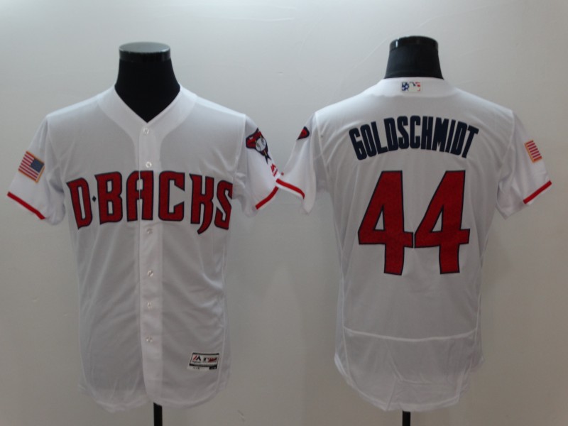 Men's Arizona Diamondbacks #44 Paul Goldschmidt White Flexbase Stitched MLB Jersey