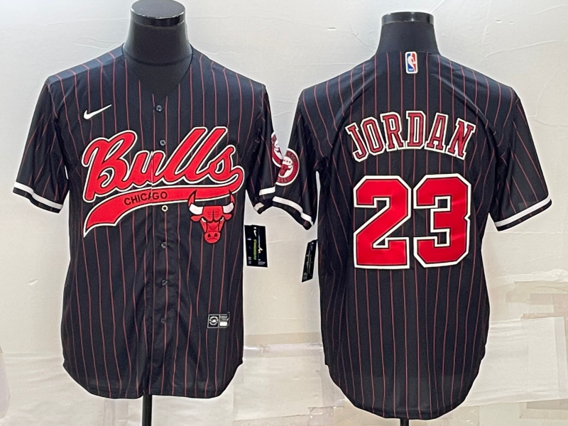 Men's Chicago Bulls #23 Michael Jordan Black With Patch Cool Base Stitched Baseball Jersey Men's Chicago Bulls #23 Michael Jordan Black With Patch Cool Base Stitched Baseball Jersey