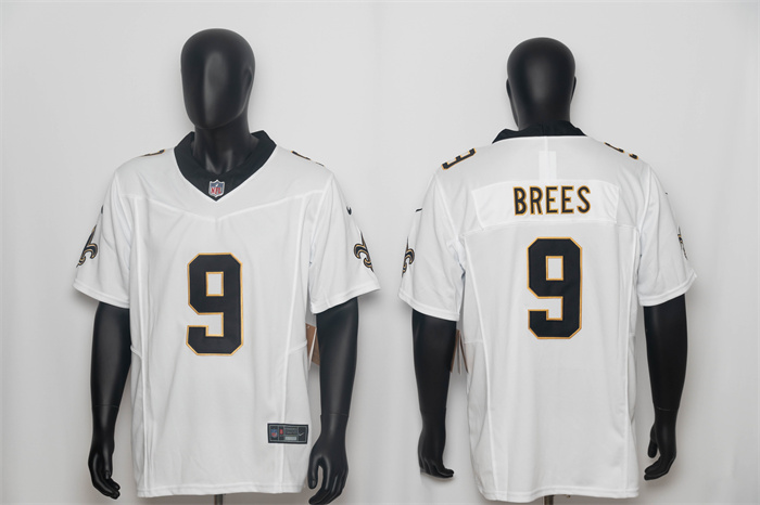 Men's New Orleans Saints #9 Drew Brees White F.U.S.E. Vapor Limited Stitched Football Jersey