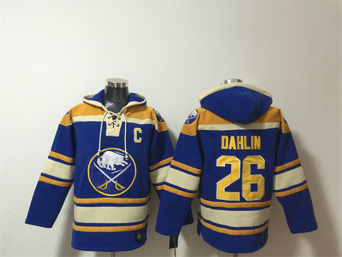 Men's Buffalo Sabres #26 Rasmus Dahlin Blue Ageless Must-Have Lace-Up Pullover Hoodie Men's Buffalo Sabres #26 Rasmus Dahlin Blue Ageless Must-Have Lace-Up Pullover Hoodie