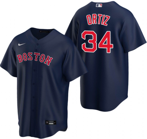 Men's Boston Red Sox #34 David Ortiz Navy Cool Base Stitched Jersey