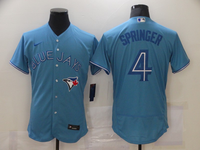 Men's Toronto Blue Jays #4 George Springer 2020 Blue Flex Base Stitched Jersey