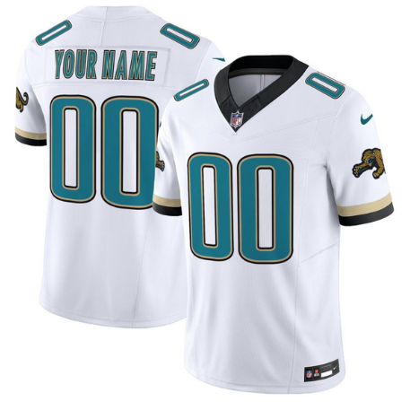 Men's Jacksonville Jaguars Custom White Throwback Vapor Limited Stitched Football Jersey