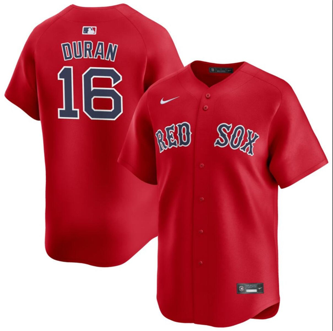 Men's Boston Red Sox #16 Jarren Duran Red 2024 Alternate Limited Stitched Baseball Jersey