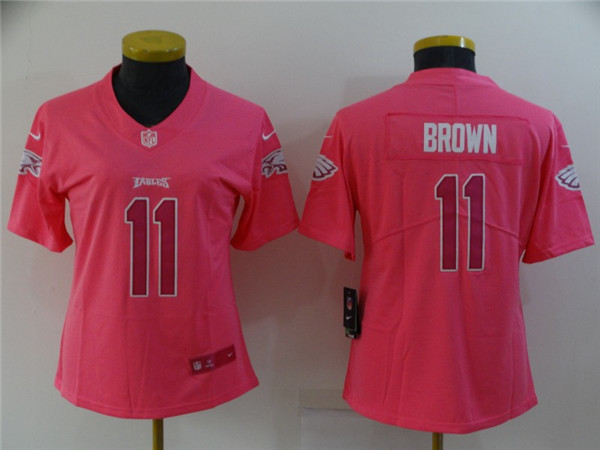 Men's Philadelphia Eagles Custom Pink Stitched Football Jersey