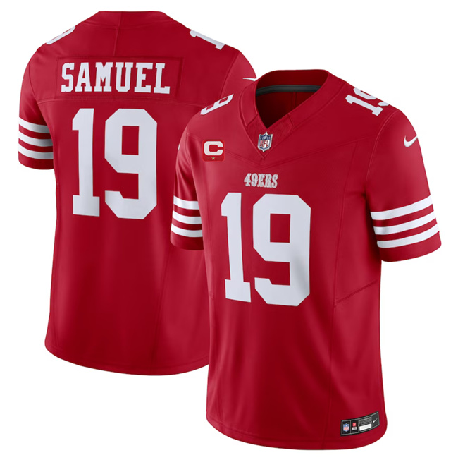 Men's San Francisco 49ers #19 Deebo Samuel Red 2023 F.U.S.E. With 1-Star C Patch Vapor Untouchable Limited Stitched Football Jersey