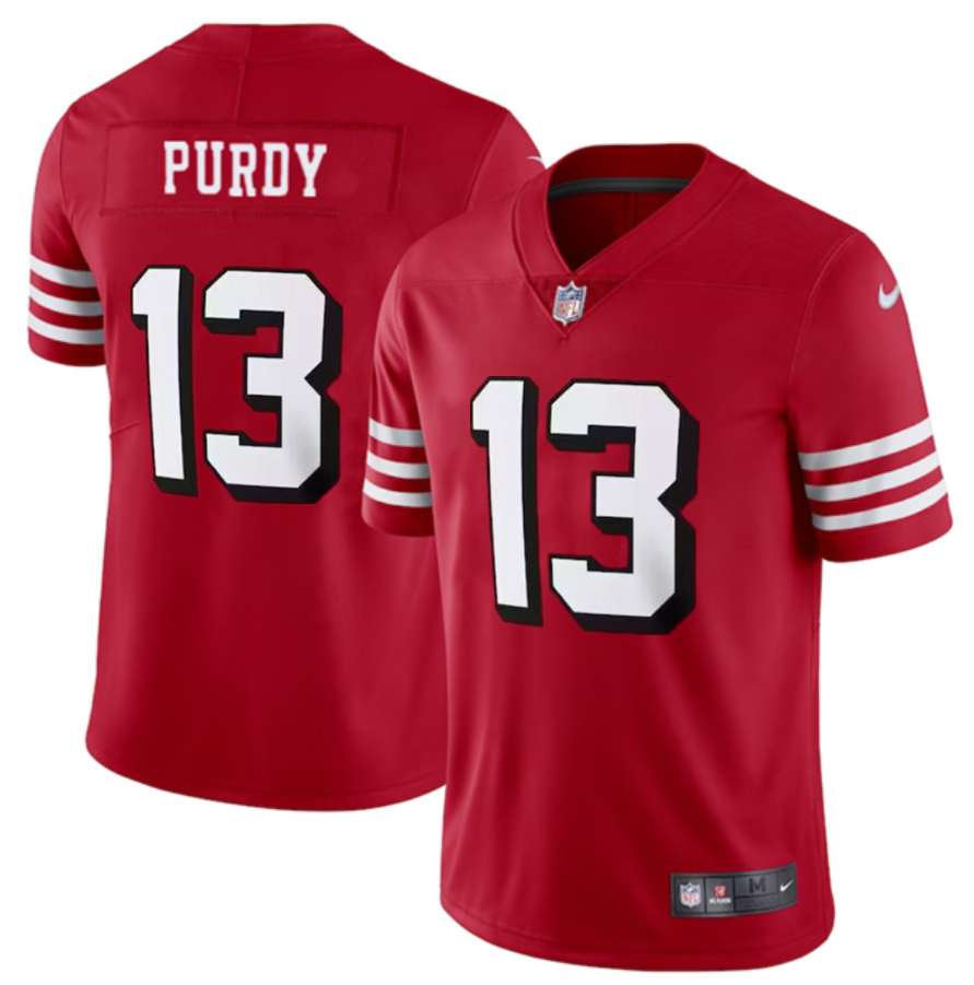 Men's San Francisco 49ers #13 Brock Purdy New Red Vapor Untouchable Limited Stitched Football Jersey