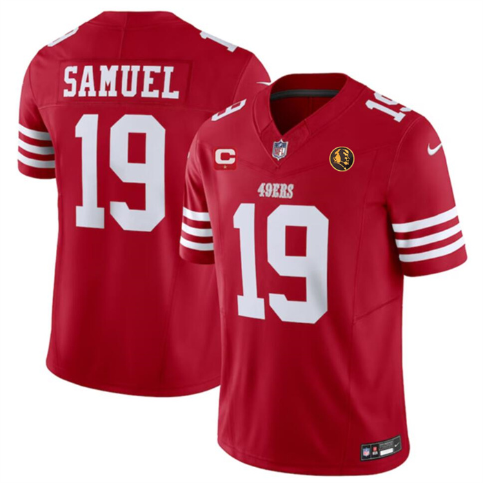 Men's San Francisco 49ers #19 Deebo Samuel Red 2023 F.U.S.E. With 1-star C Ptach And John Madden Patch Vapor Limited Stitched Football Jersey