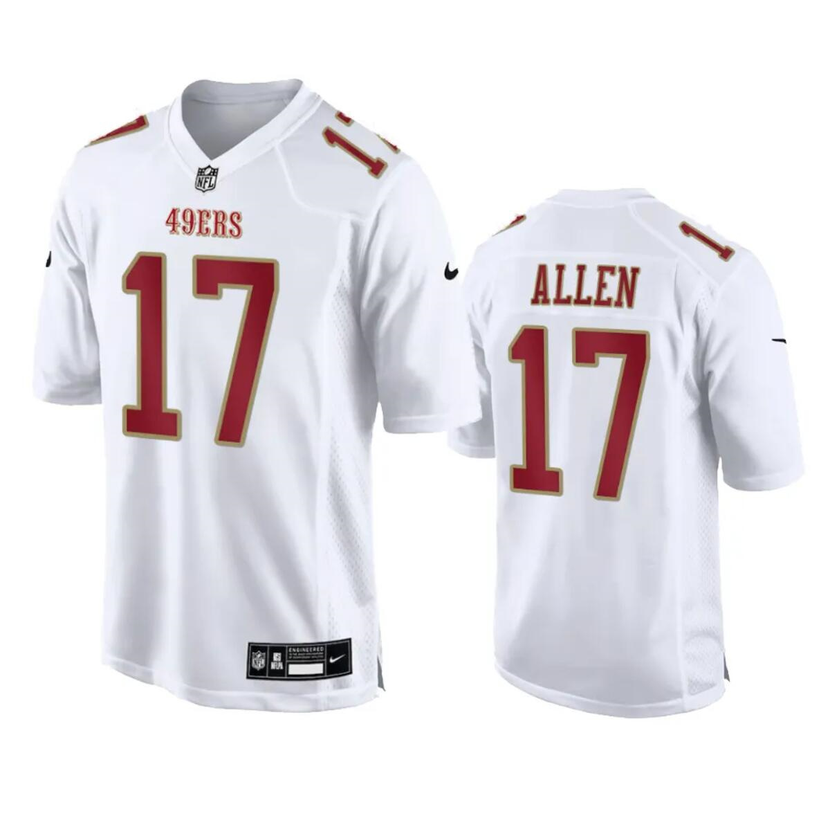 Men's San Francisco 49ers #17 Brandon Allen White Fashion Vapor Untouchable Limited Stitched Football Jersey
