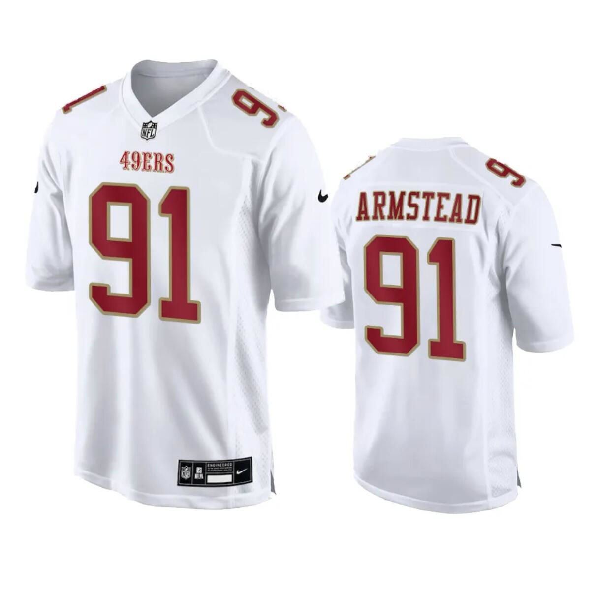 Men's San Francisco 49ers #91 Arik Armstead White Fashion Vapor Untouchable Limited Stitched Football Jersey