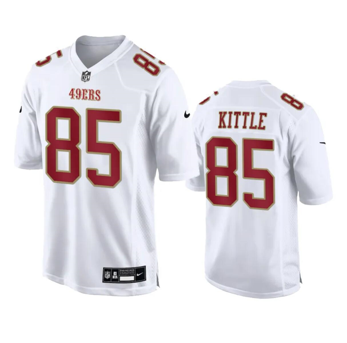 Men's San Francisco 49ers #85 George Kittle White Fashion Vapor Untouchable Limited Stitched Football Jersey