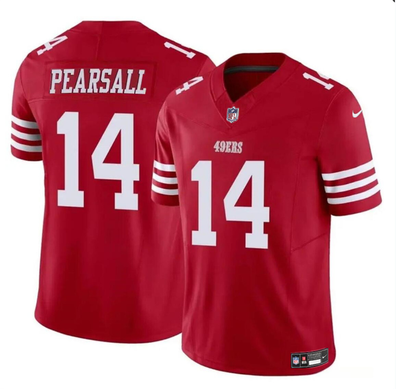 Men's San Francisco 49ers #14 Ricky Pearsall Red 2024 Draft F.U.S.E. Vapor Untouchable Limited Stitched Football Jersey