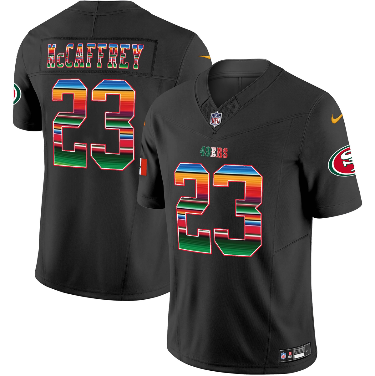 Men's San Francisco 49ers #23 Christian McCaffrey Black Mexico 2026 F.U.S.E. Vapor Untouchable Limited Stitched Football Jersey
