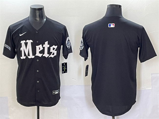 Men's New York Mets Blank Black 'Gotham Gothic Edition' Vapor Premier Limited Stitched Baseball Jersey Men's New York Mets Blank Black 'Gotham Gothic Edition' Vapor Premier Limited Stitched Baseball Jersey