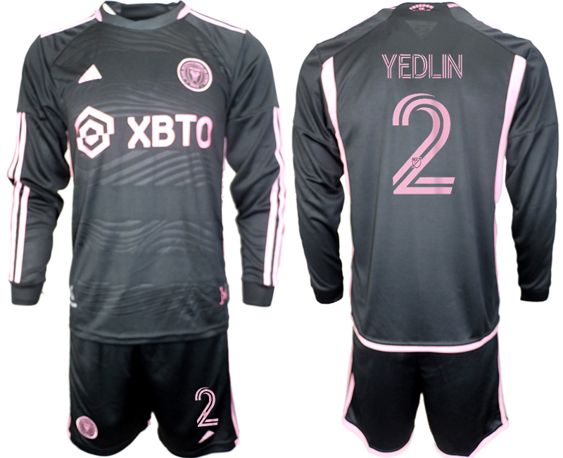 Men's Inter Miami CF #2 Yedlyn 2023/24 Black Away Soccer Jersey Suit Men's Inter Miami CF #2 Yedlyn 2023/24 Black Away Soccer Jersey Suit