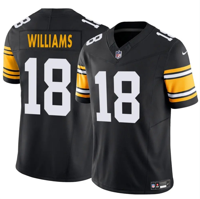 Men's Pittsburgh Steelers #18 Mike Williams Black 2024 F.U.S.E. Color Rush Limited Stitched Jersey