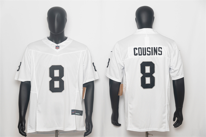 Men's Las Vegas Raiders #8 Kirk Cousins White 2026 F.U.S.E. Vapor Untouchable Limited Stitched Football Jersey
