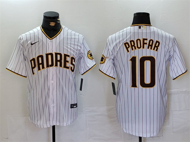 Men's San Diego Padres #10 Jurickson Profar White Cool Base Stitched Baseball Jersey