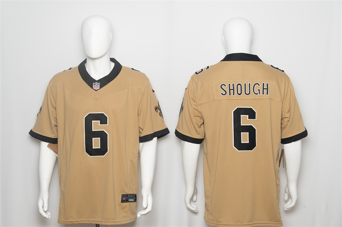 Men's New Orleans Saints #6 Tyler Shough Gold F.U.S.E. Alternate Vapor Limited Stitched Football Jersey