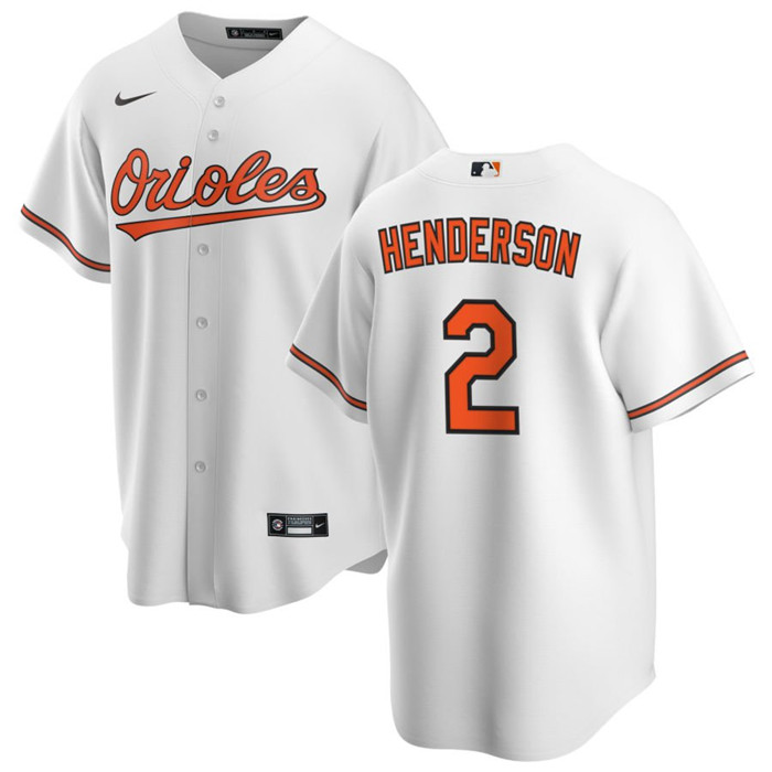 Men's Baltimore Orioles #2 Gunnar Henderson White Cool Base Stitched Jersey