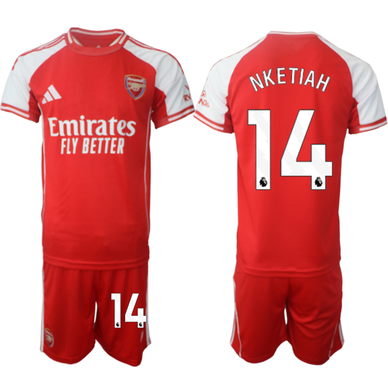 Men's Arsenal F.C #14 Eddie Nketiah Red 2025 Home Soccer Jersey Suit Men's Arsenal F.C #14 Eddie Nketiah Red 2025 Home Soccer Jersey Suit