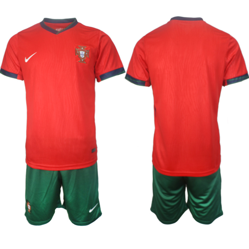 Men's Portugal Team Blank 2024-25 Red Home Soccer Jersey