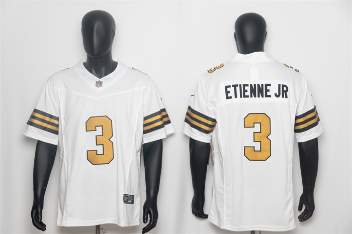 Men's New Orleans Saints #3 Travis Etienne Jr White F.U.S.E. Color Rush Limited Stitched NFL Jersey