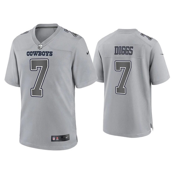 Men's Dallas Cowboys #7 Trevon Diggs Grey Atmosphere Fashion Stitched Game Jersey