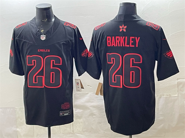 Men's Philadelphia Eagles Custom Black 2025 F.U.S.E. 'Stranger Things Edition' Vapor Limited Stitched Football Jersey