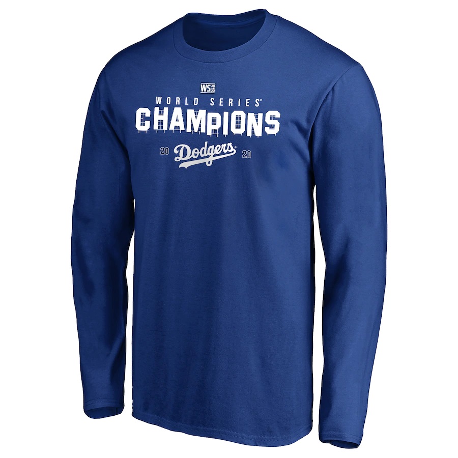 Men's Los Angeles Dodgers Blue 2020 World Series Champions Long Sleeve T-Shirt