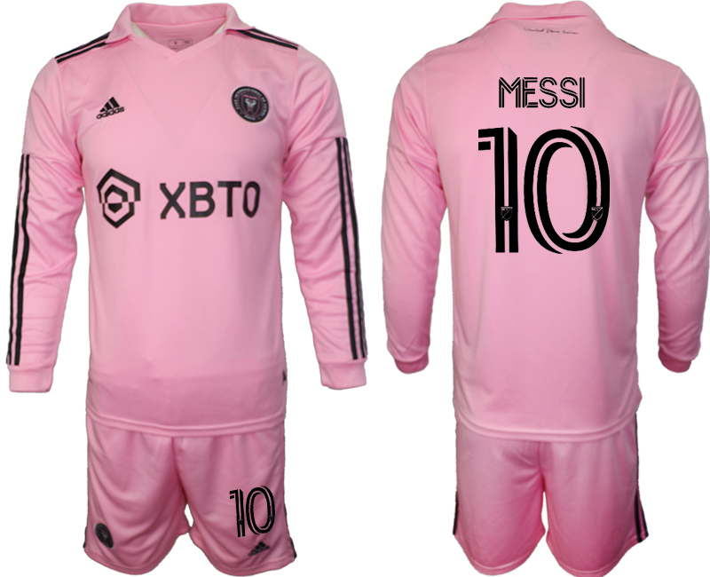 Men's Inter Miami CF #10 Lionel Messi 2023/24 Pink Home Soccer Jersey Suit Men's Inter Miami CF #10 Lionel Messi 2023/24 Pink Home Soccer Jersey Suit