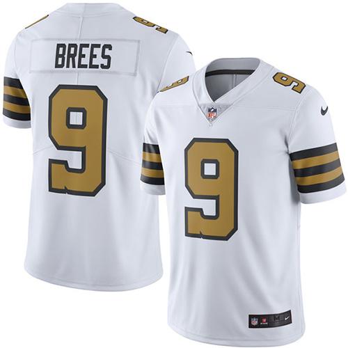 Men's New Orleans Saints #9 Drew Brees White Color Rush Limited Stitched Football Jersey