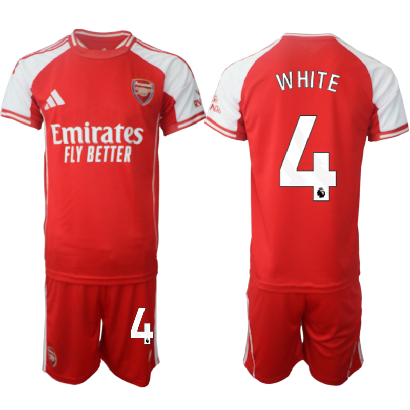 Men's Arsenal F.C #4 Ben White Red 2025 Home Soccer Jersey Suit Men's Arsenal F.C #4 Ben White Red 2025 Home Soccer Jersey Suit