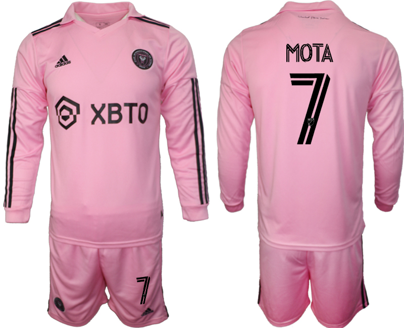 Men's Inter Miami CF #7 Mota 2023/24 Pink Home Soccer Jersey Suit Men's Inter Miami CF #7 Mota 2023/24 Pink Home Soccer Jersey Suit