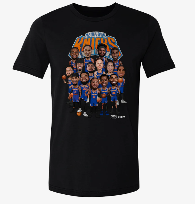Men's New York Knicks Black 2026 Playoffs Caricature T-shirt