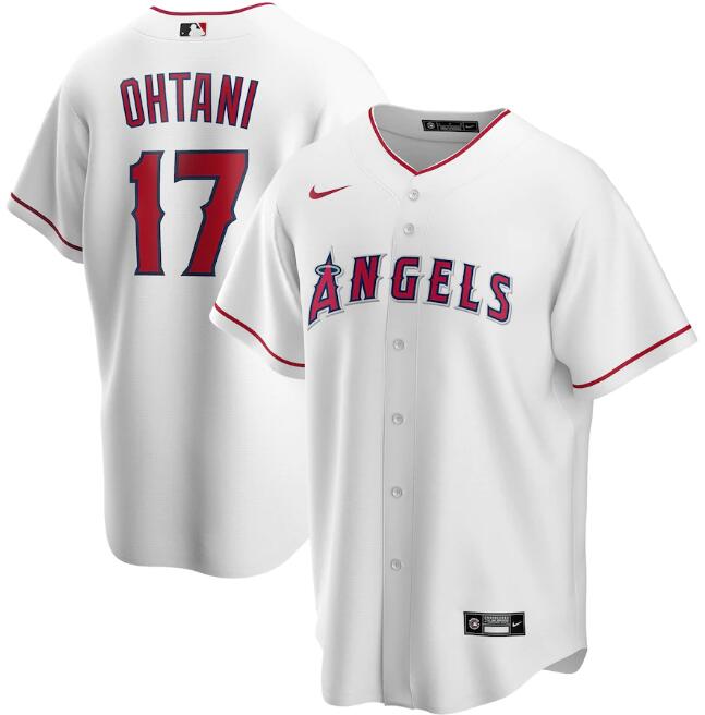 Men's Los Angeles Angels #17 Shohei Ohtani White MLB Cool Base Stitched Jersey