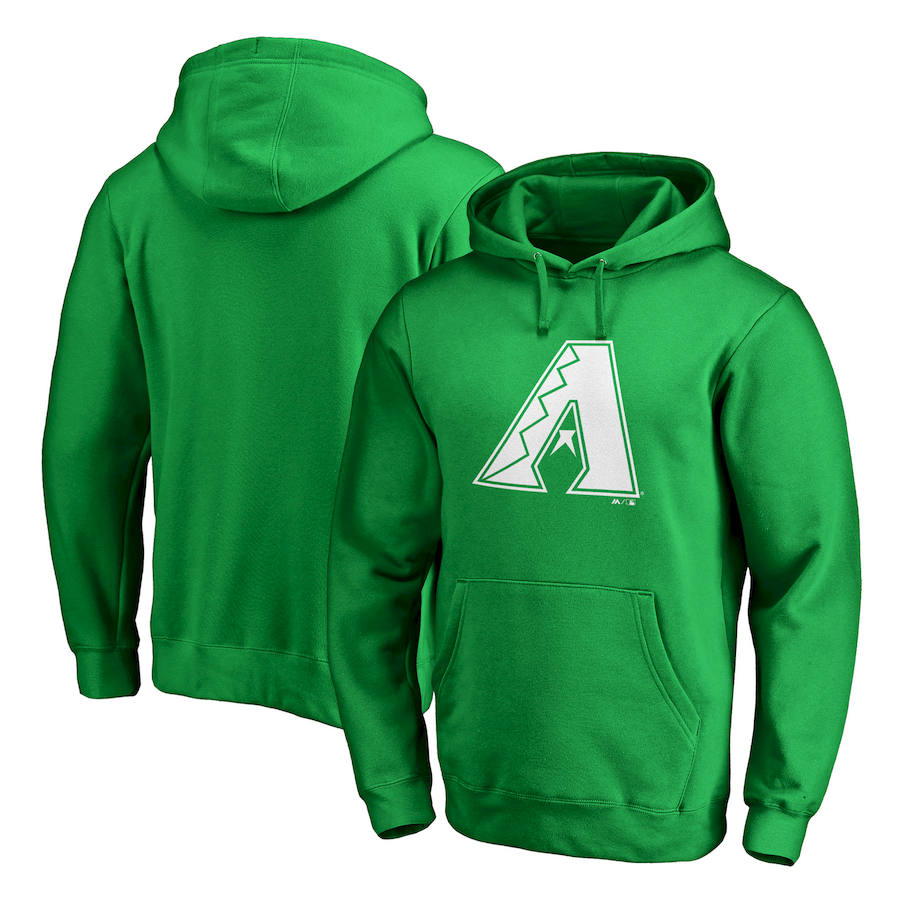 Arizona Diamondbacks Majestic St. Patrick's Day White Logo Pullover Hoodie Kelly Green