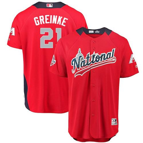 Diamondbacks #21 Zack Greinke Red 2018 All-Star National League Stitched MLB Jersey