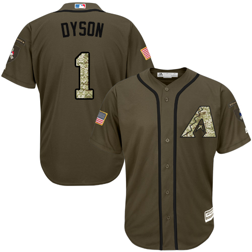 Diamondbacks #1 Jarrod Dyson Green Salute to Service Stitched MLB Jersey