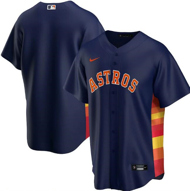 Men's Houston Astros Blank Navy MLB Cool Base Stitched Jersey