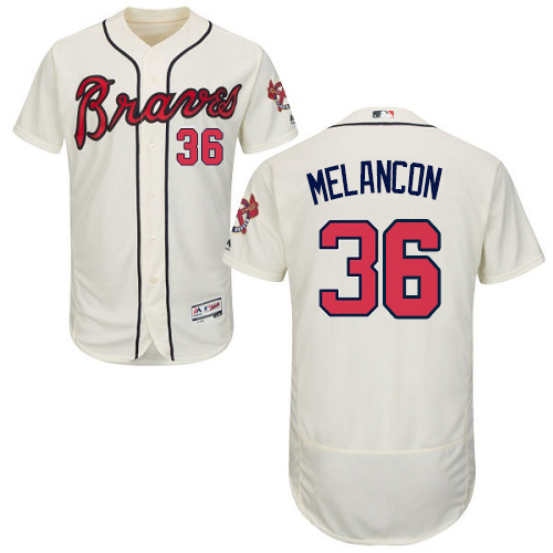 Braves #36 Mark Melancon Cream Flexbase Authentic Collection Stitched MLB Jersey
